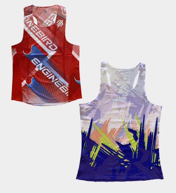 custom 100% polyester sup light breathable sublimation running tank top singlets