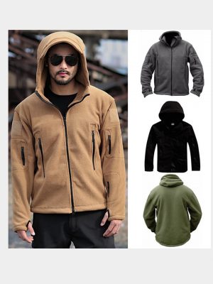 Fleece Tactical Jacket Outdoors Sports Hooded Coat